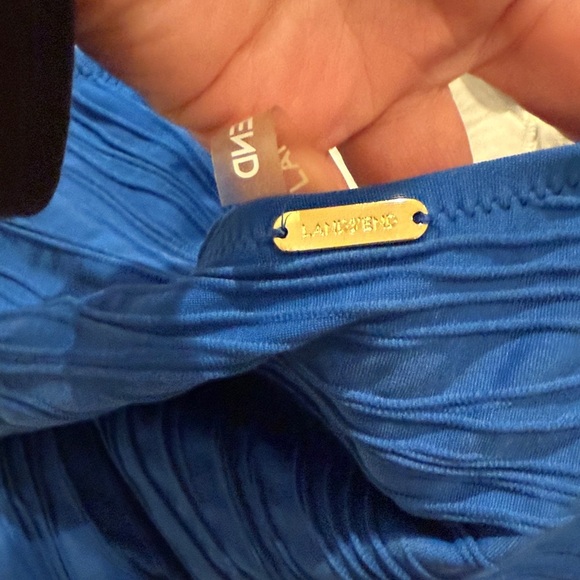 Lands' End Blue tankini and skirt - Picture 3 of 3